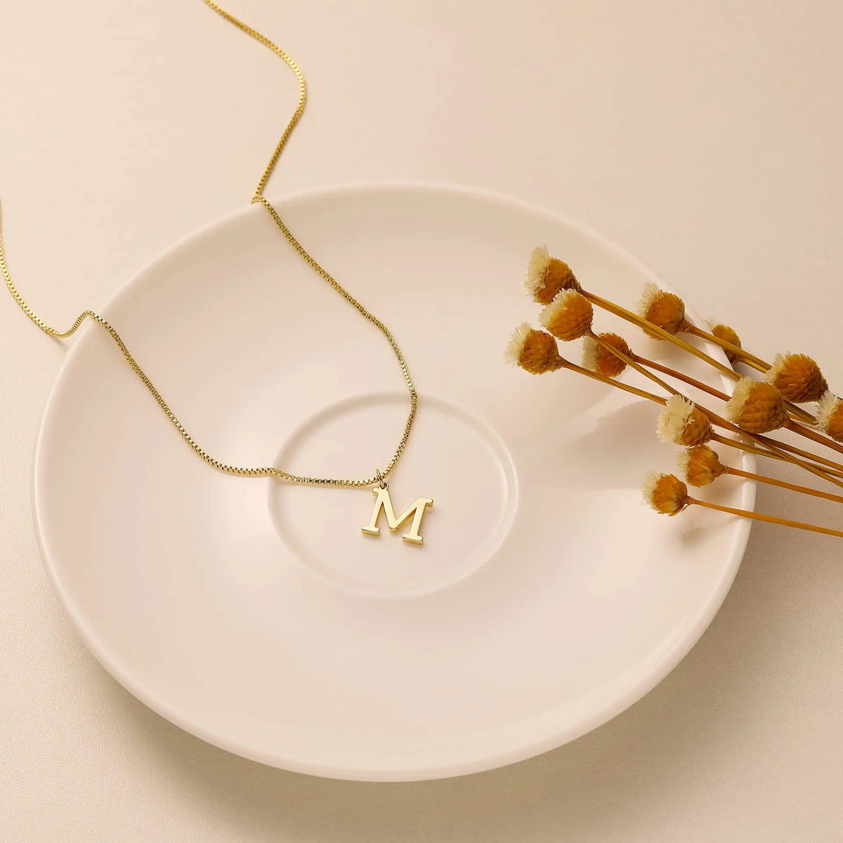 Golden Initial Necklace