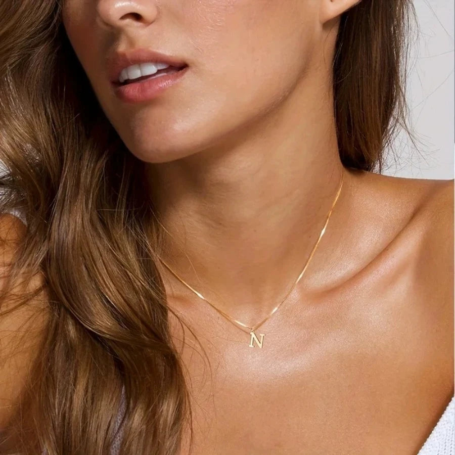 Golden Initial Necklace